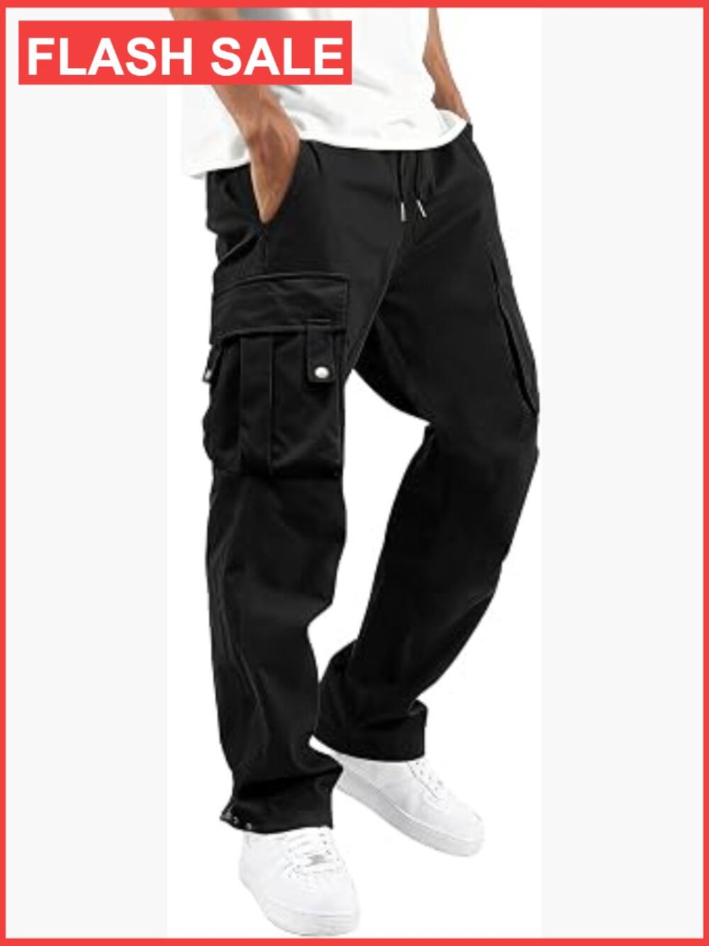 Men's Relaxed Fit Stretch Cargo Pants with Drawstring